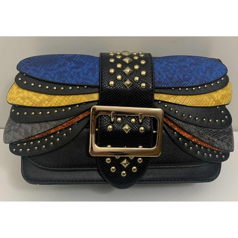 Multi-Layer Stacked Colored Handbag With Studs - … - image 1